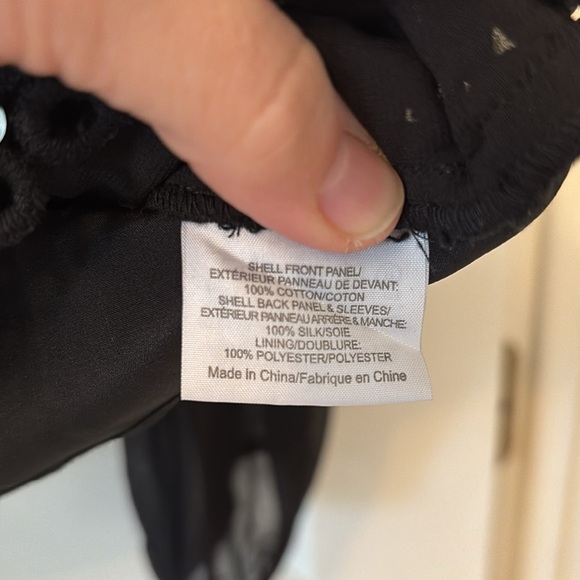 Tory Burch Black Sequin Sheer Sleeve Blouse - 14 - Picture 6 of 9